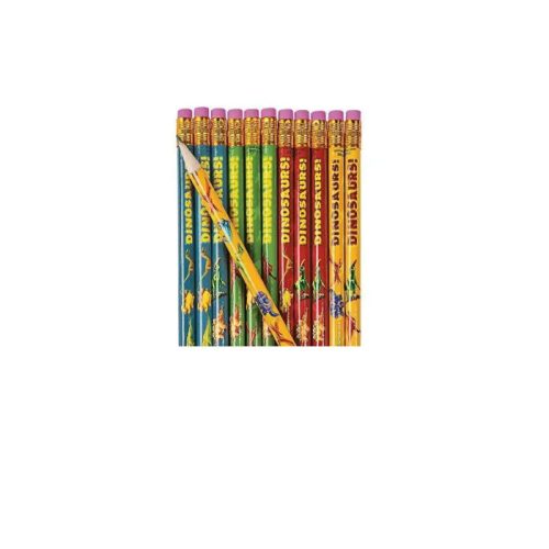 Dinosaur Party Pencils with Top Erasers