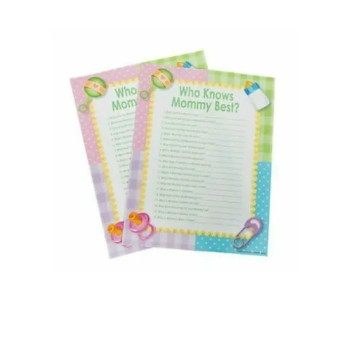 Who Knows Mommy Best Baby Shower Game Cards
